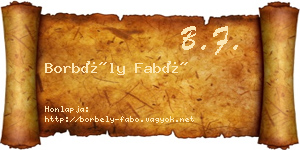 Borbély Fabó névjegykártya